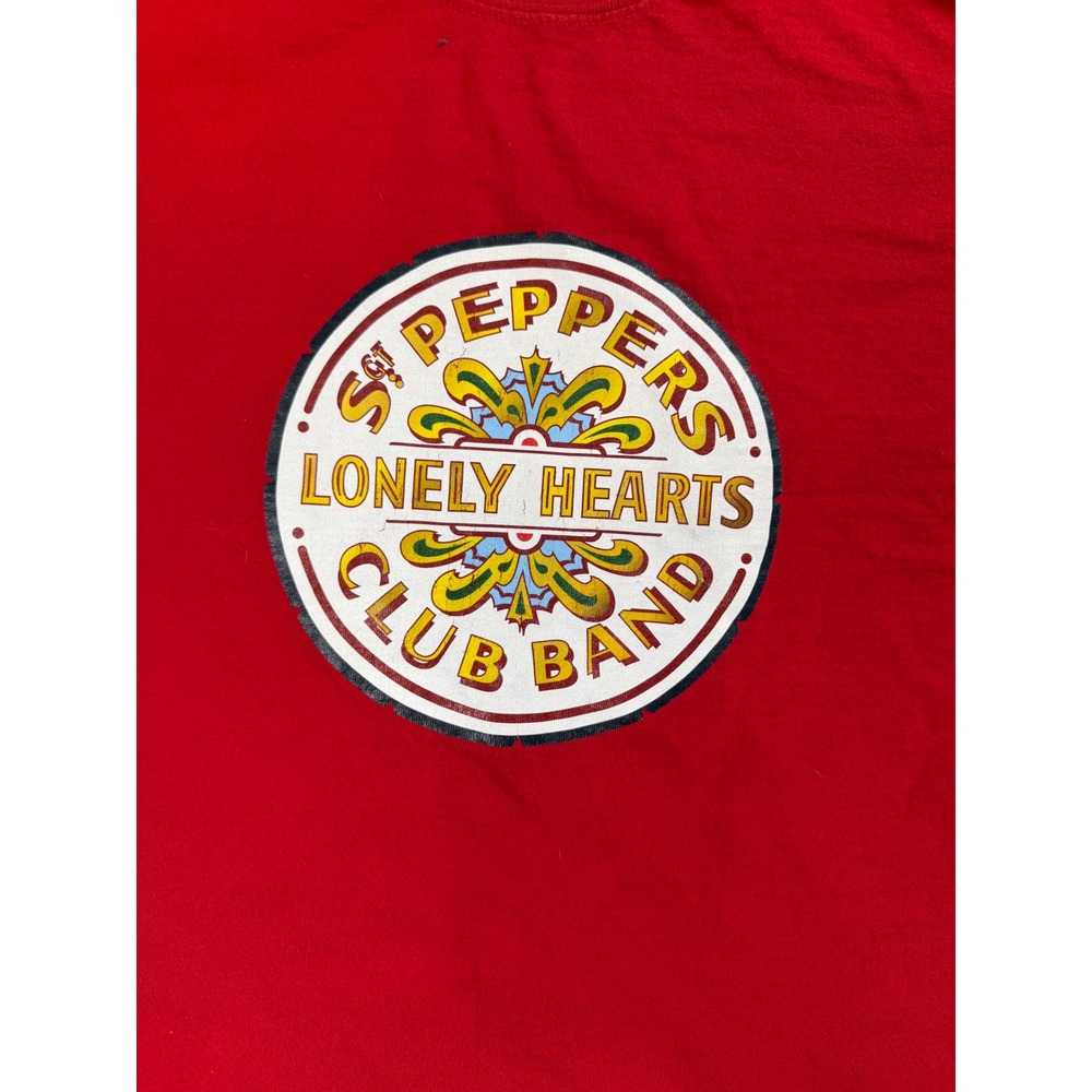 The Beatles Sgt Peppers T Shirt Women XL Red Cotton Graphic Rock Band Tee 2013 - Picture 2 of 7